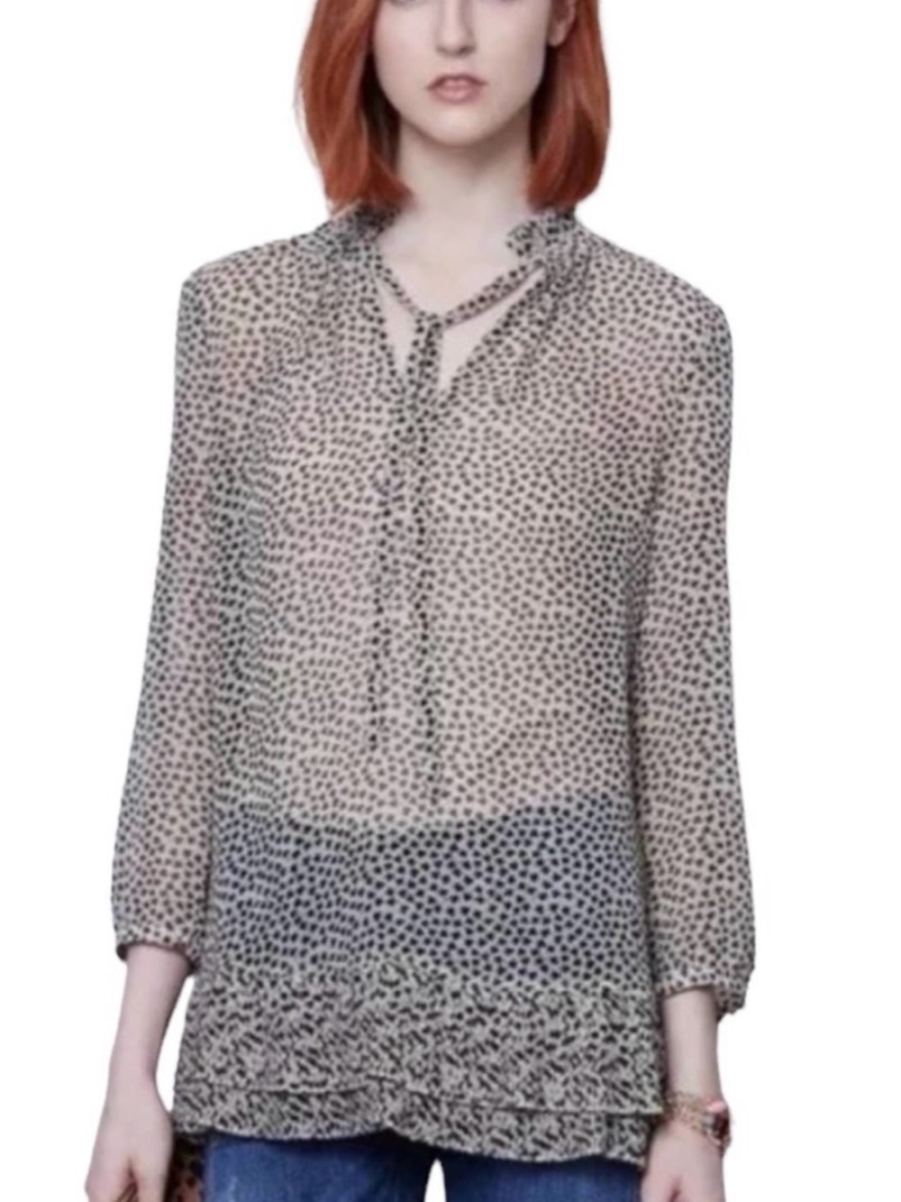Anthropologie Portrait of a Girl Clover Valley Blouse Size 6